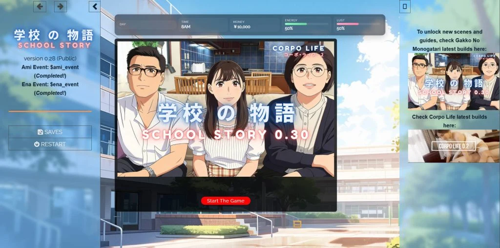 学校の物语 Gakko No Monogatari V0.28 浏览器汉化  [SLG/実写/HTML] [26G/FM/WY]